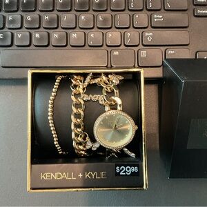 New Kendall & Kylie Gold Charm Watch Set